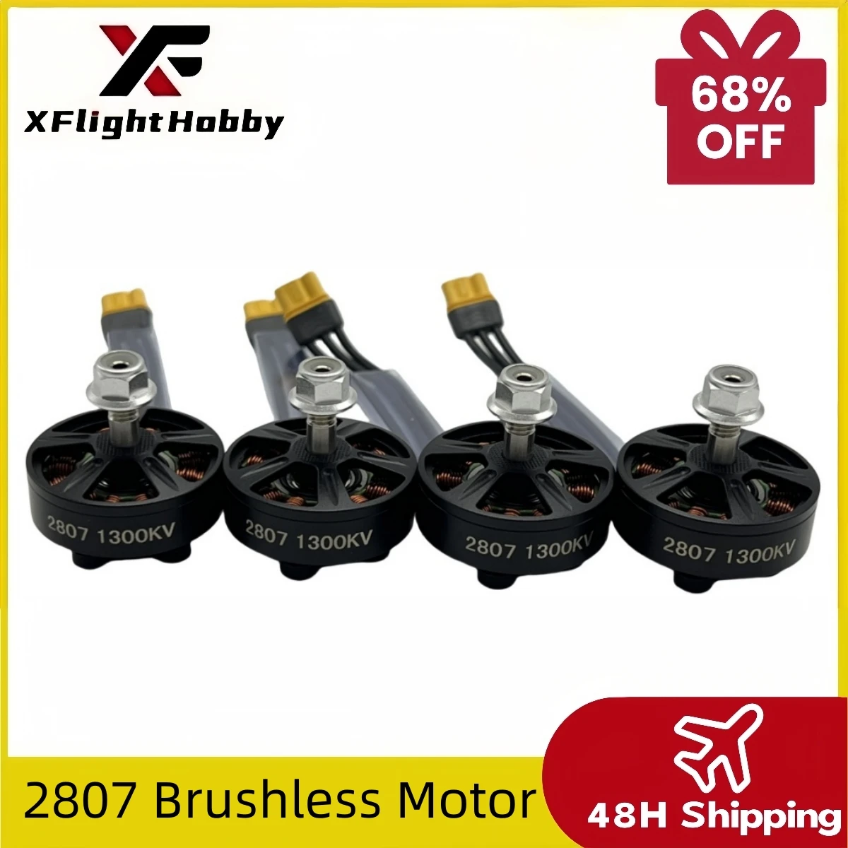 

XFlight Hobby, 4 шт., 2807, бесщеточный двигатель, 1300 кВ, 3-6S, высокая скорость, высокий крутящий момент, длительный срок службы, радиоуправляемый двигатель для дрона, FPV Quadcopter