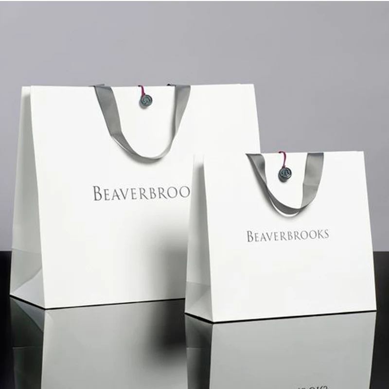 

Customized product、Printing Foldable White Kraft Paper Bag with Logo