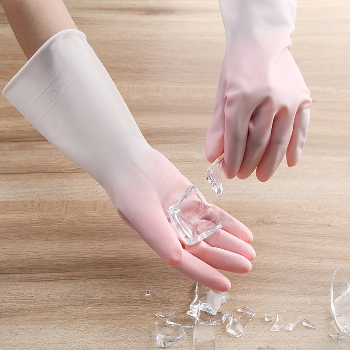 1Pair Silicone Cleaning Gloves Dishwashing Cleaning Gloves Scrubber Dish Washing Sponge Rubber Gloves Cleaning Tools