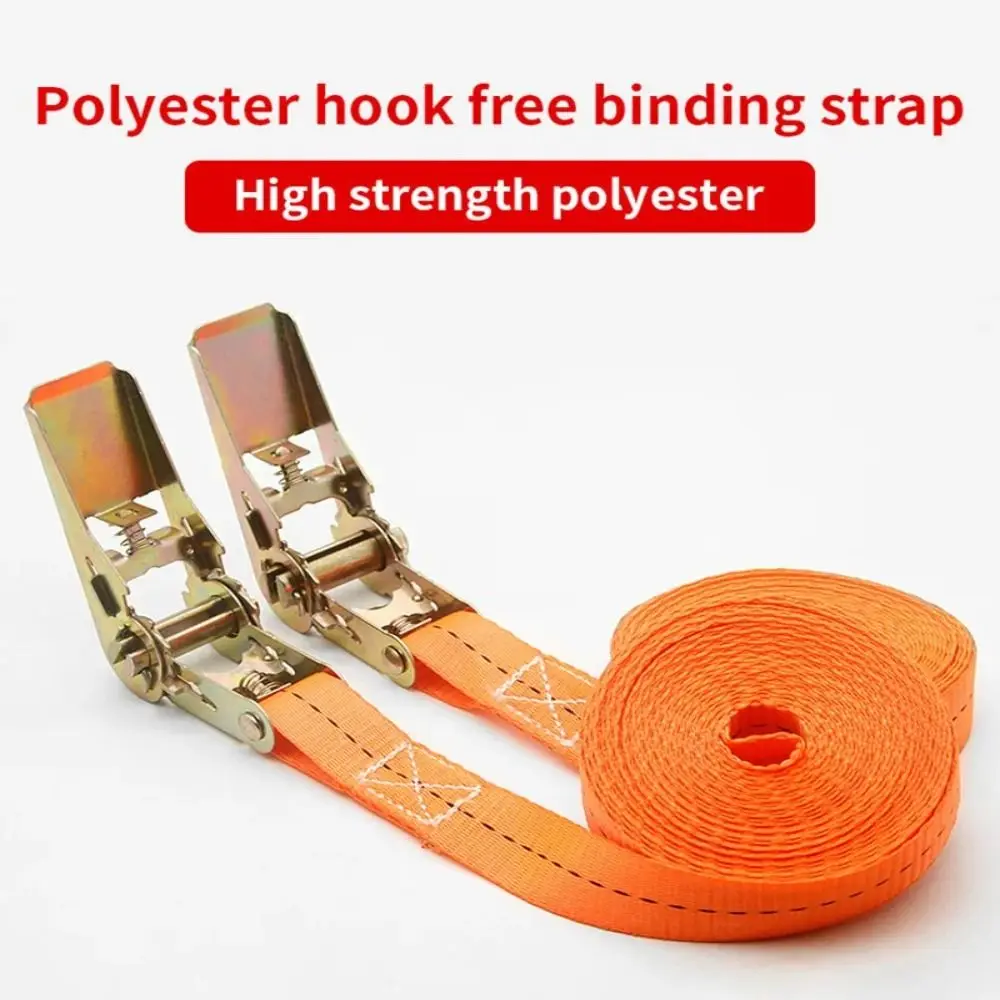 

Black Ratchet Tie Down Straps Durable Precise Stitching Polyester Lashing Straps Rust Proof Polyester Material