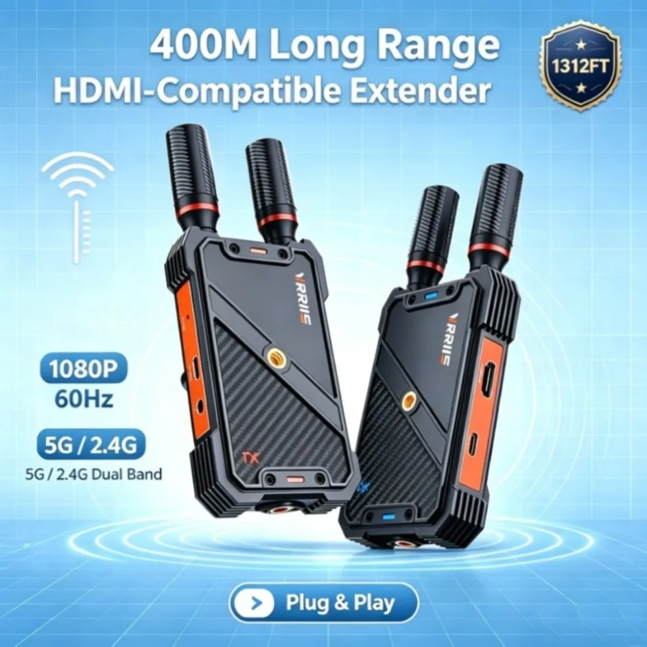 5G/2.4G Wireless HDMI-Compatible Transmitter Receiver 1312FT Extender Plug&Play 4K Video Loopout Audio Port Laptop PC TV Monitor