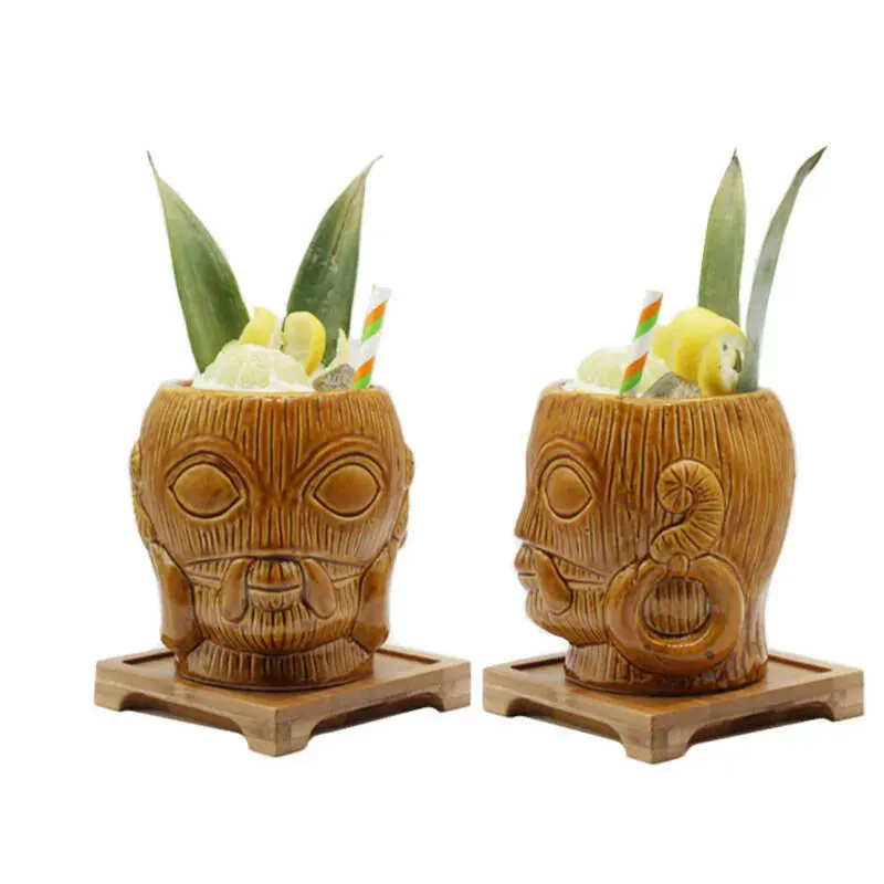 الإبداعية السيراميك مضحك كوب تيكي أكواب هاواي أكواب كوكتيل أكواب النبيذ الطرف البيرة المشروبات أكواب أدوات البار هدايا مثالية لصديق #2