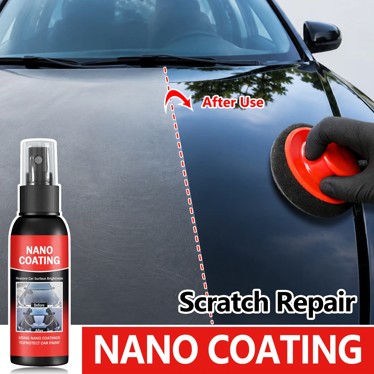 Car Nano Ceramic Coating Protection Long-Lasting Gloss Kit 300ml - Universal Professional Car Beauty High Gloss Car Paint Repair