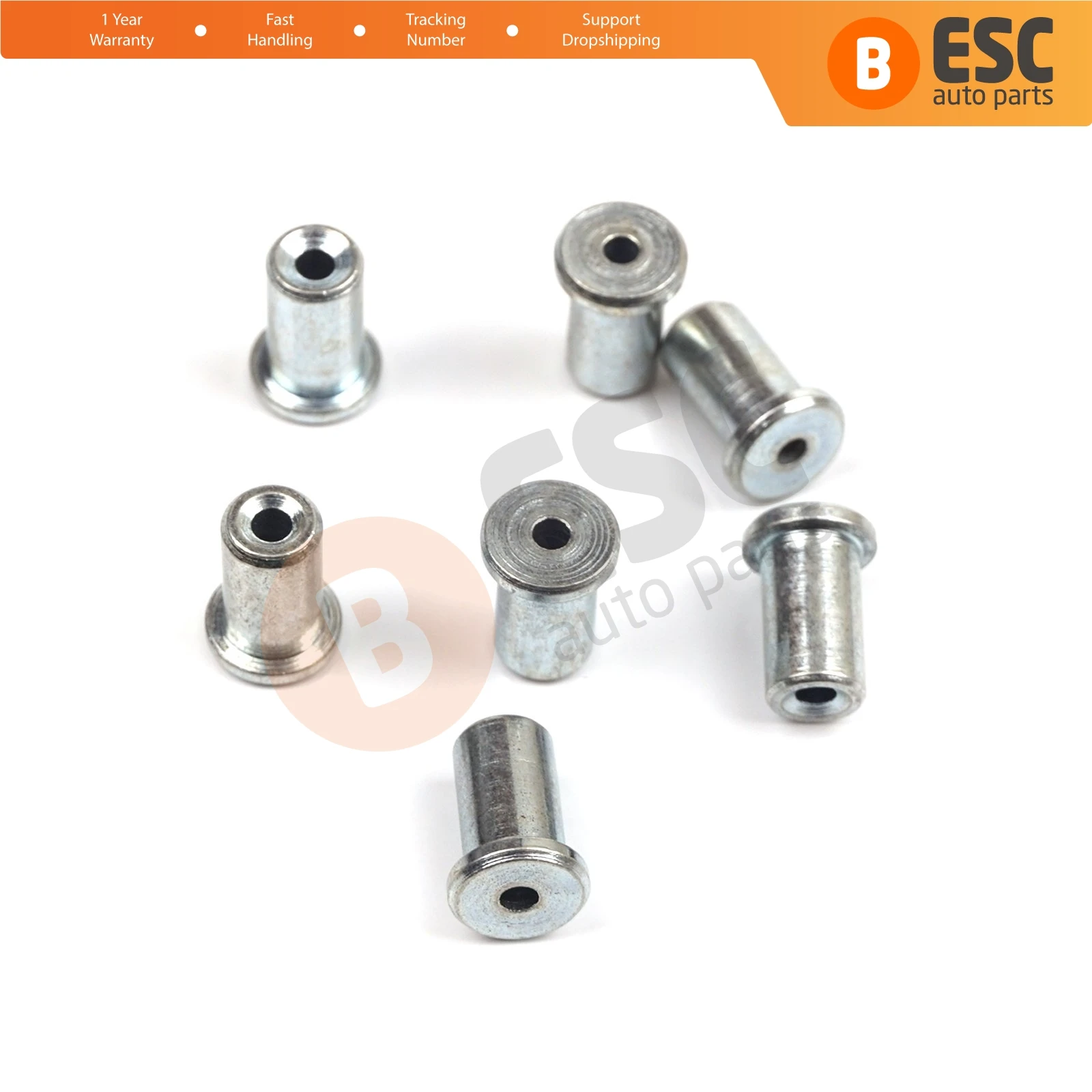 ECR018 100 PCS Car Window Regulator Winder Repair Steel Cable Wire Rope End Fitting Pin Stop Sleeve Crimp Rivet 6.5x9.1/1.8 mm