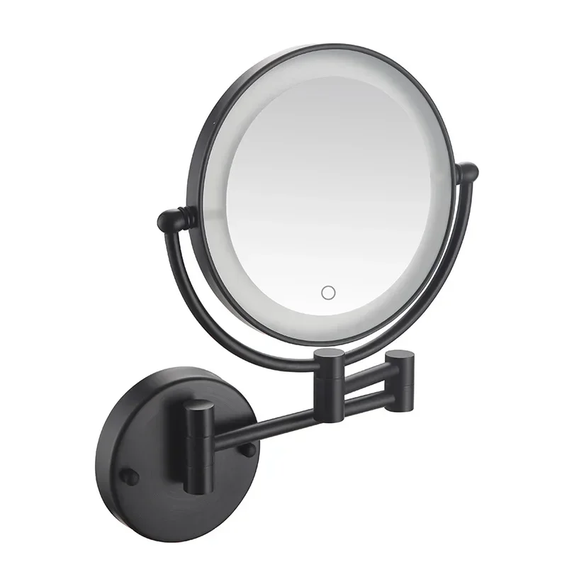 Bathroom 8-inch makeup mirror folding rotating telescopic mirror double-sided magnifying beauty mirror wall hanging X3/X5/X10