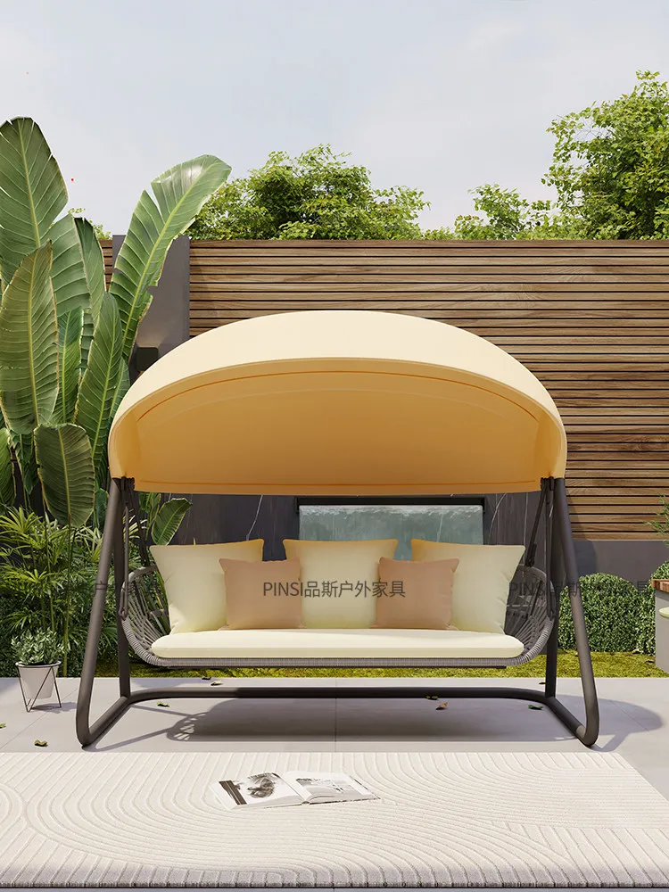 Outdoor courtyard swing yard single and double three-person swing rocking chair garden terrace hanging chair yard furniture