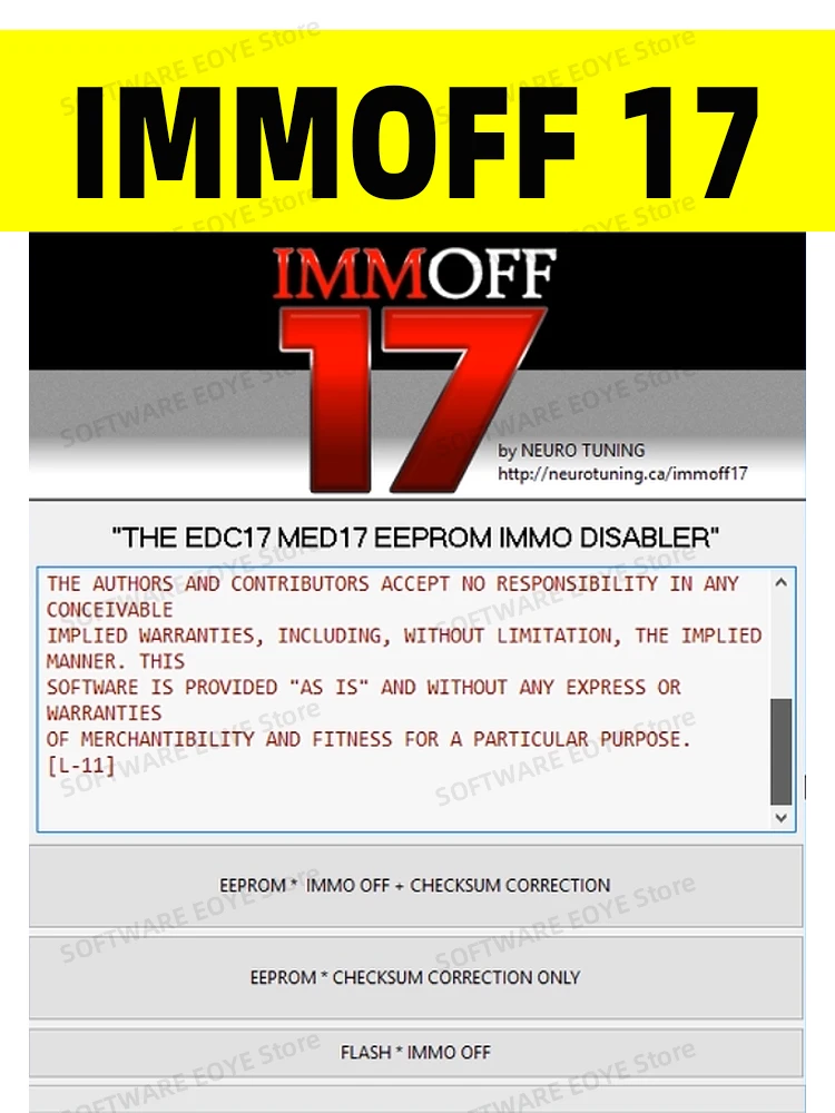 IMMOFF17 소프트웨어 EDC17 Immo of17 Ecu 프로그램, Neurotuning immoff17 Disabler, keygen 자동차 소프트웨어 전송