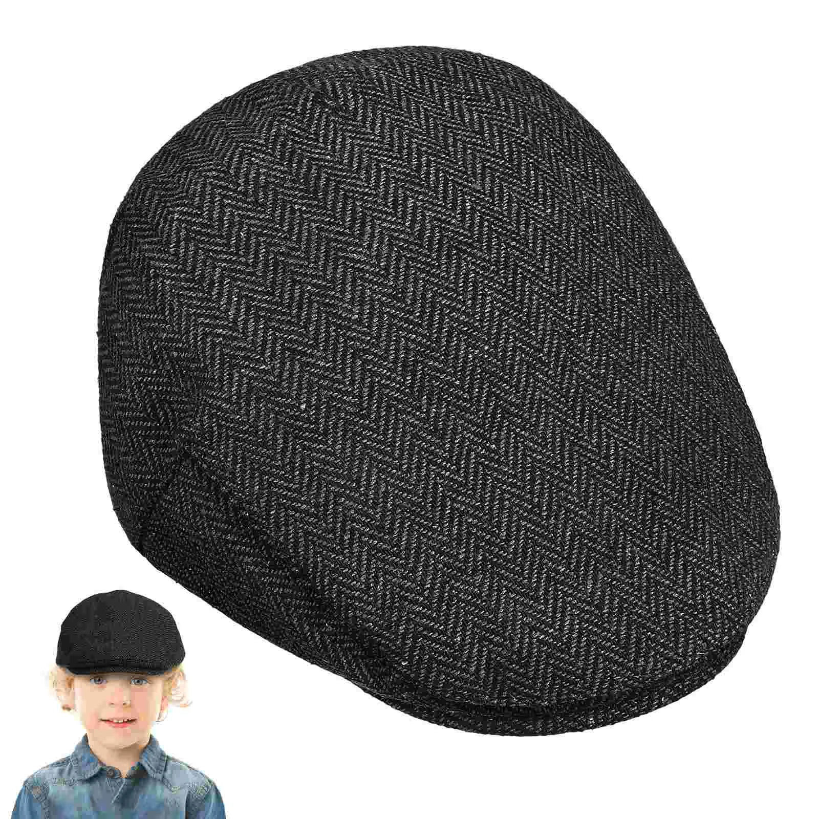 Children's Beret Flat Caps Driving Berets Boys Hats for Men Woolen Baker Lovers