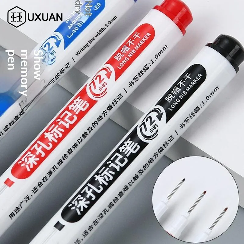 72 Hours Deep Reach Marker Waterproof Construction Pen Long Nip Drill Markers Colorful Waterproof Carpenter Pens