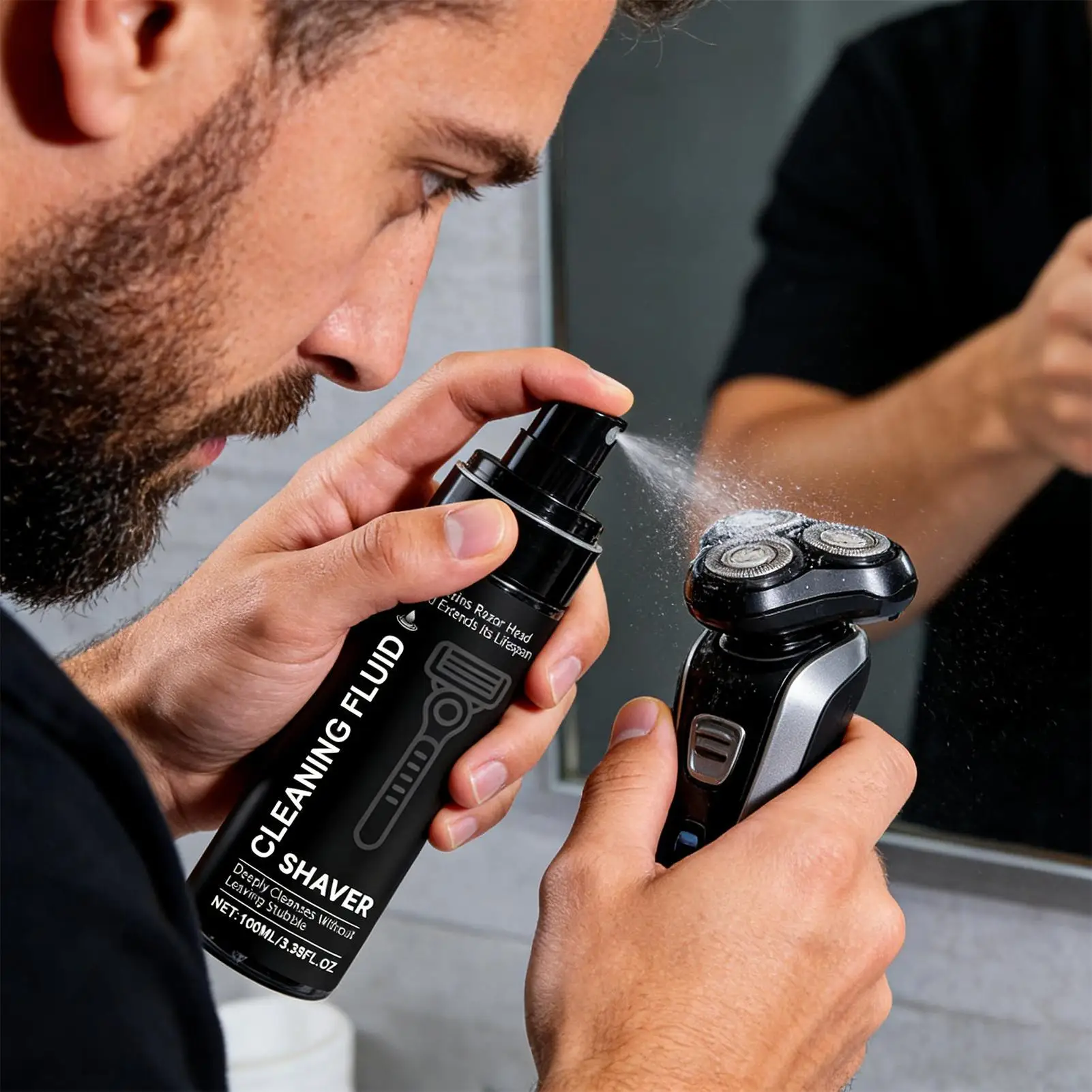 Electric Razor Cleaner Spray 100ml Stain Remover Solution for Beard Trimmers Lubricating Care Oil Dirt Wash Rust Prevention