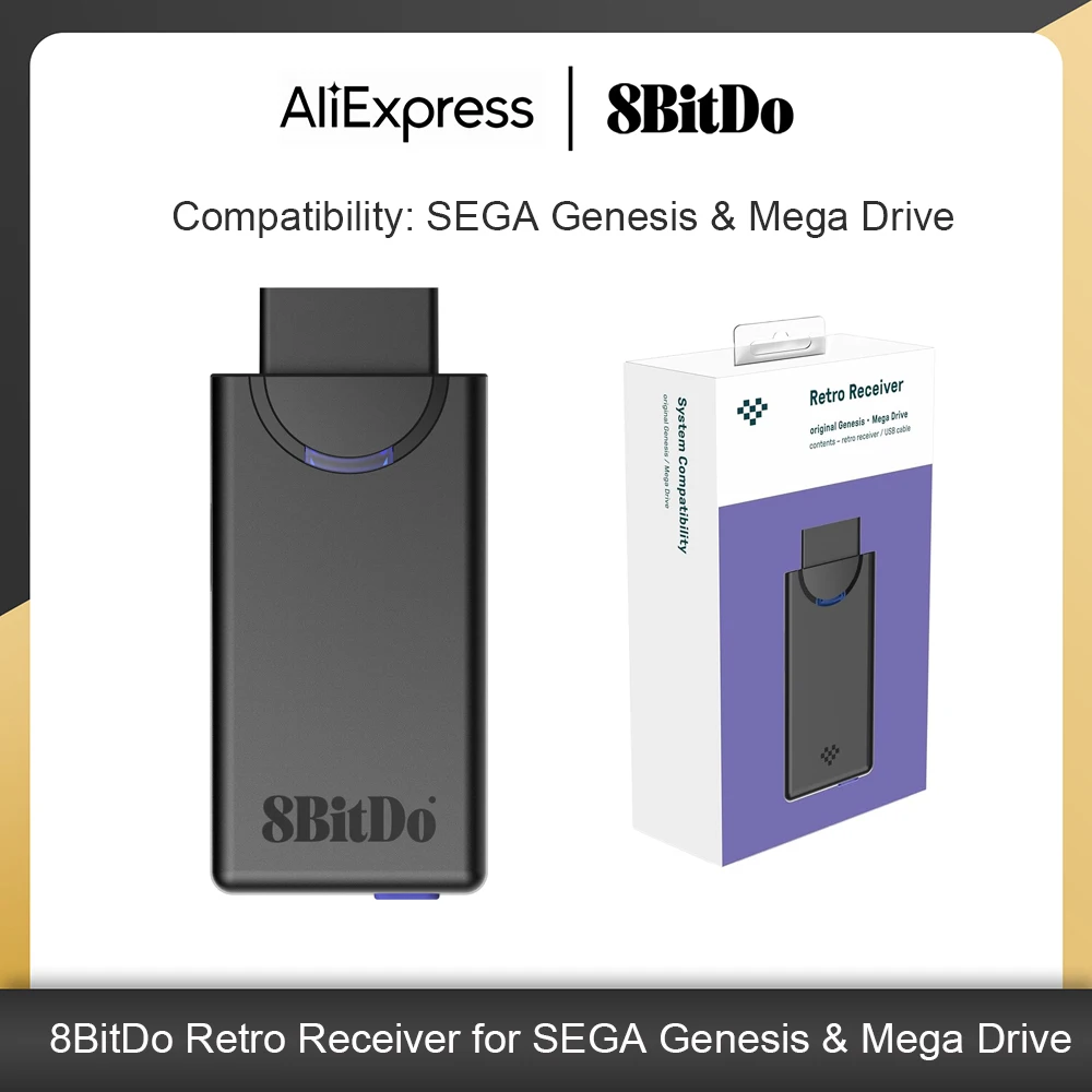

Беспроводной Bluetooth-адаптер 8BitDo для SEGA Genesis, Mega Drive, Wii U Pro/Switch Pro/PS4/PS3, игровой контроллер