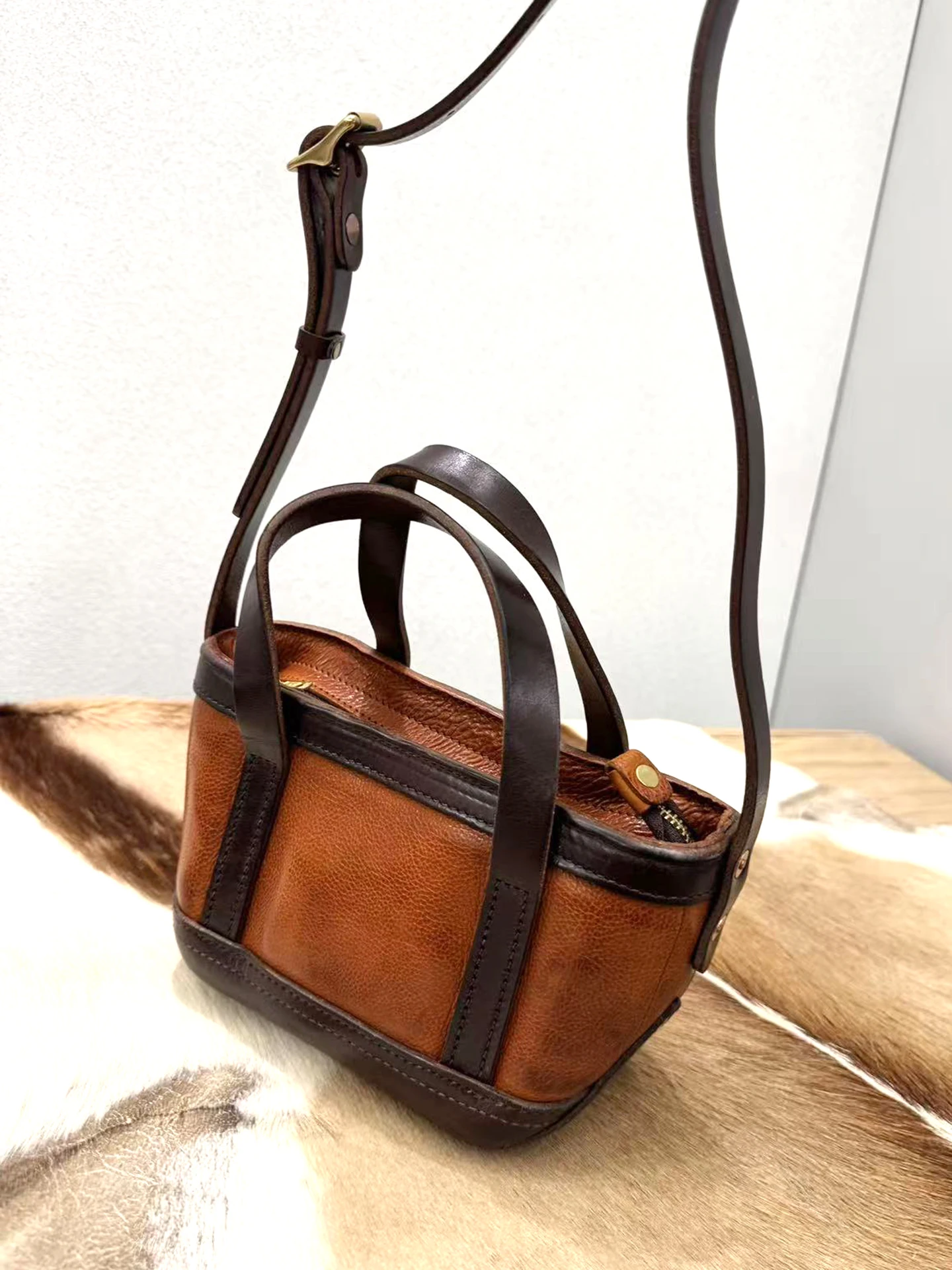 

weekend party luxury vegetable tanned cowhide ladies small handbag simple casual genuine leather women's cute shoulder bag