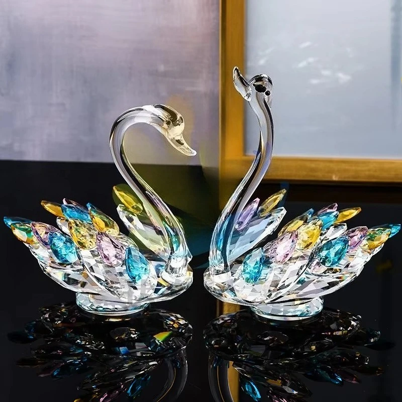 Cisne de cristal creativo para sala  estar, decoración  porche, gabinete de TV, gabinete  vino, ventana, decoración del ho