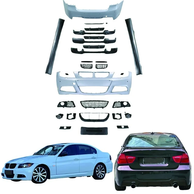 

For 3 Series E90 2005-2012 MT Style Body Kit - Front Rear Bumper Side Skirts