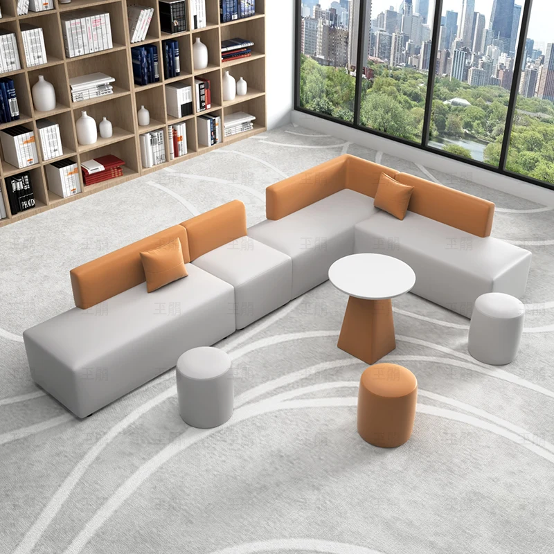 ركن الاستقبال الترفيهي بسيط وحديث مكتب المبيعات مؤسسة التدريب مكتب الاستقبال اللوبي منطقة الراحة مزيج أريكة الإبداعية #1