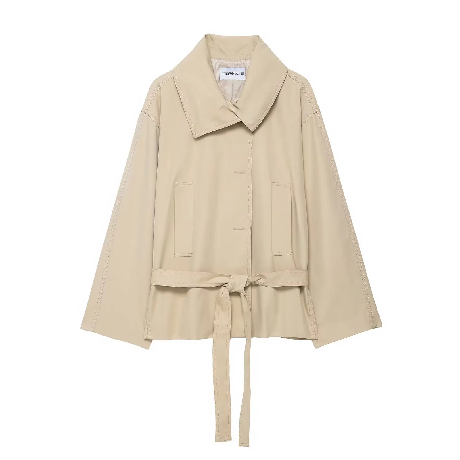 المرأة شارع العليا معطف قصير جيب التلبيب التعادل واحدة الصدر المرأة الخريف أزياء طويلة الأكمام سترة السراويل مجموعة