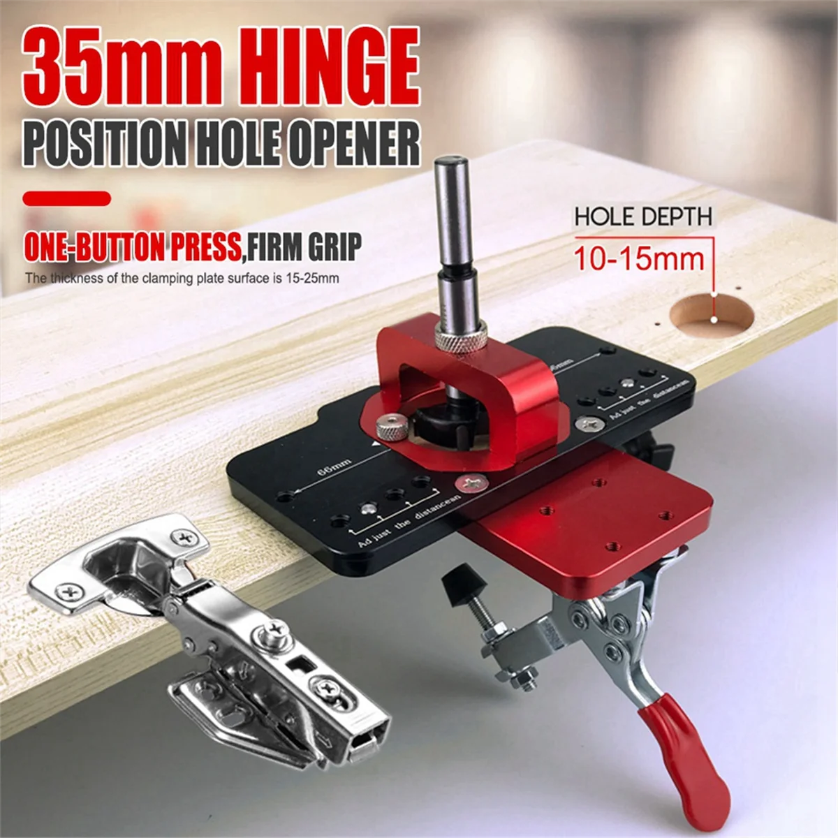 ABNJ 35mm Concealed Door Hinge Clamp Accurate Locking Cabinet Hinge Clamp Pocket Hole Clamp Adjustable Quick Punch Cabinet