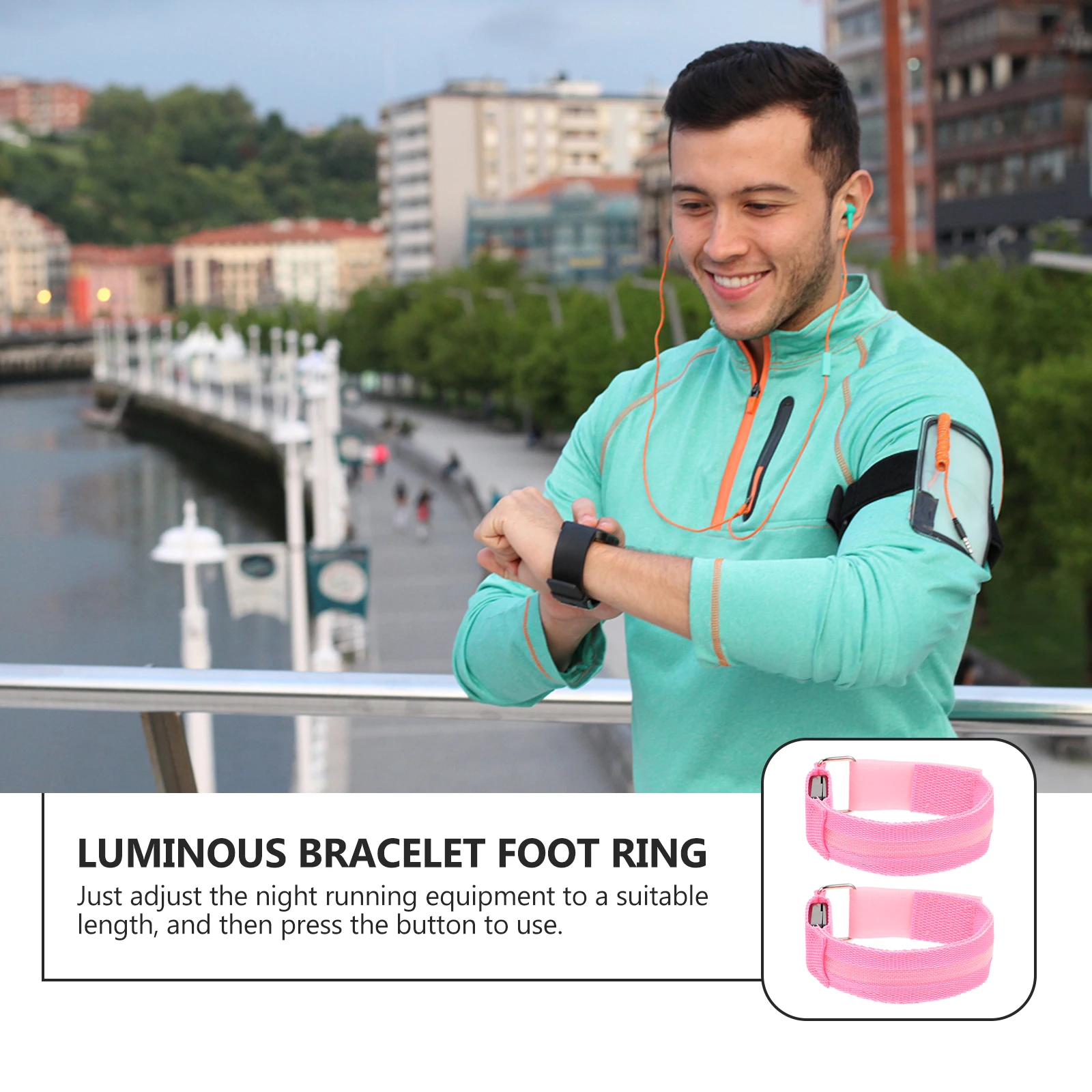 

2pcs LED Flashing Armband Luminous Safety Armbands Night Running Outdoor Sports Reusable Glowing Bracelet Light Cycling Camping