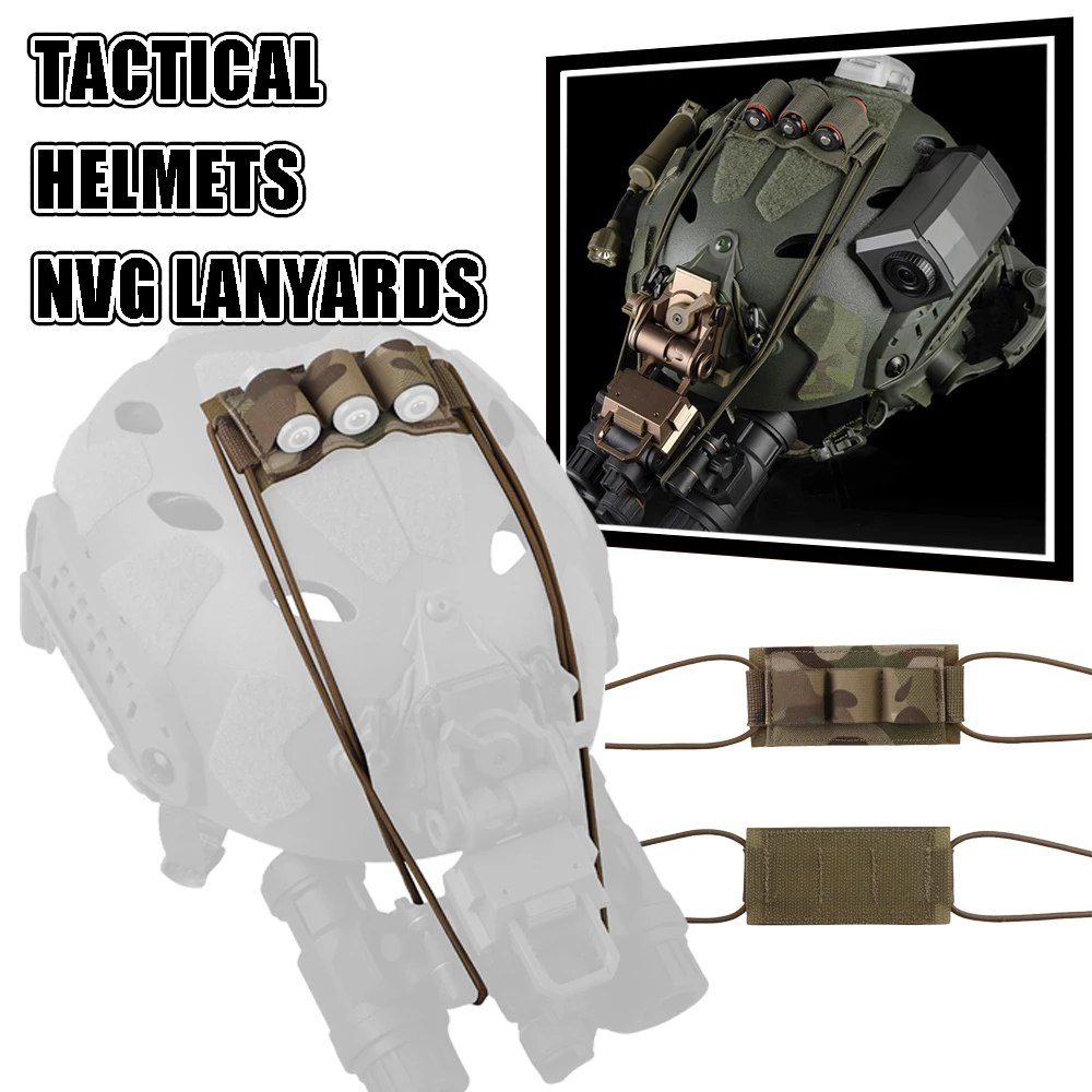 

Тактические шлемы NVG Ремешки с держателем для аккумулятора Кабельный органайзер с 3 эластичными петлями Хранение тактического снаряжения для шлема