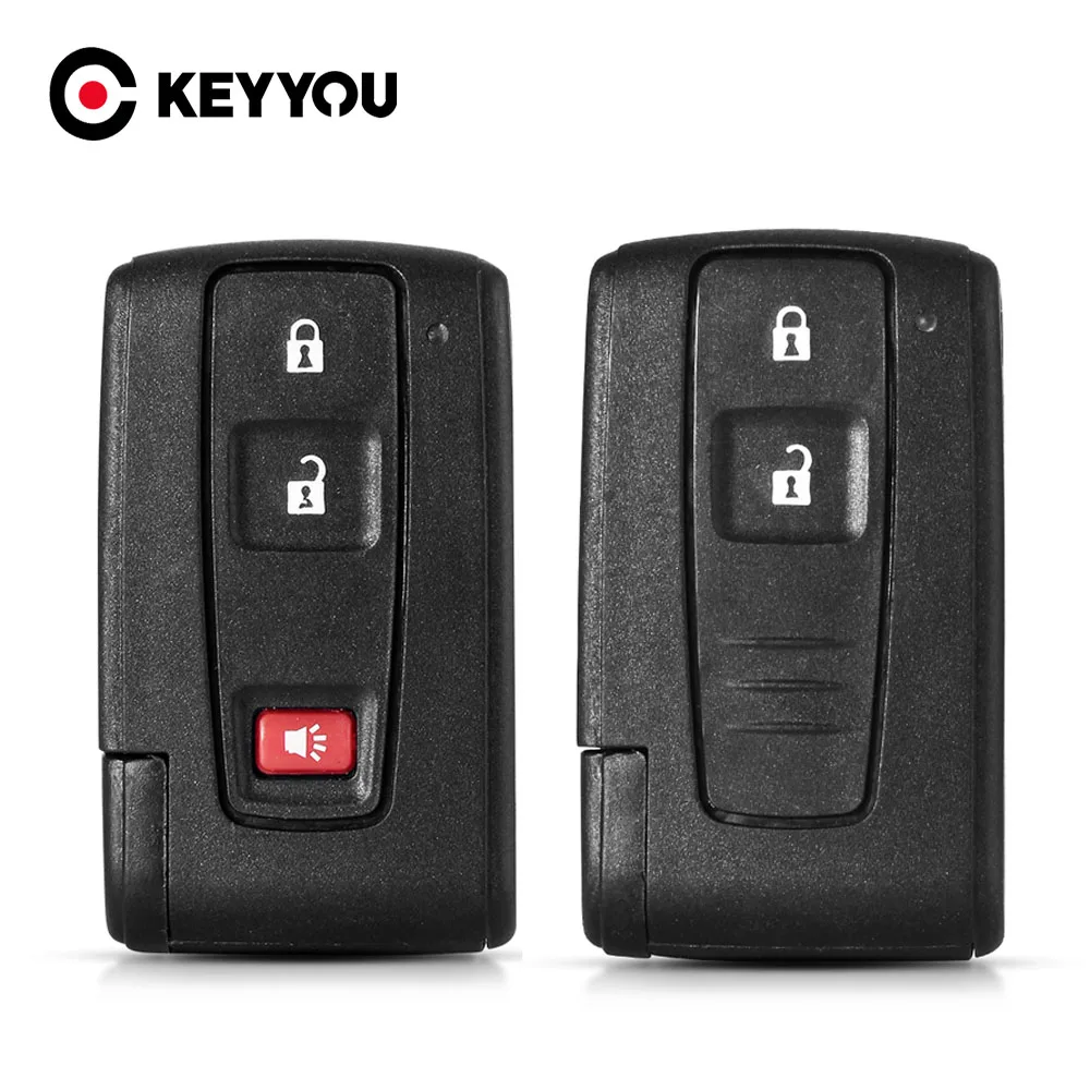 

KEYYOU 10x 2/3 Buttons Remote Smart Car Key Cover For Toyota Prius 2004 - 2009 Corolla Verso Camry With / No Uncut Blade