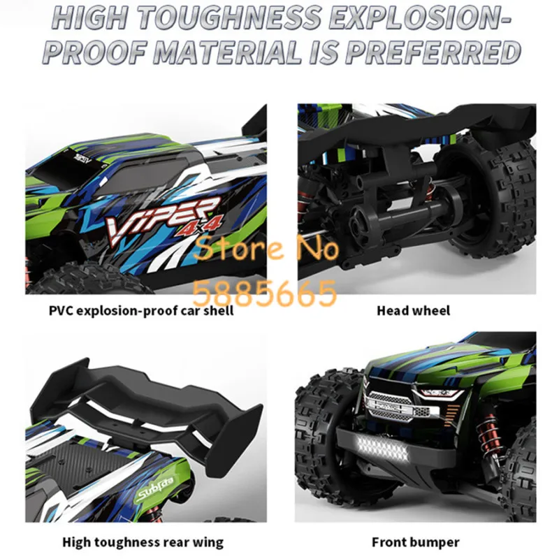 Professional 1:16 Full Scale 80KM/H Brushless Electric RC Car Truck Model 4WD Metal Transmission Off Road Remote Control Truck
