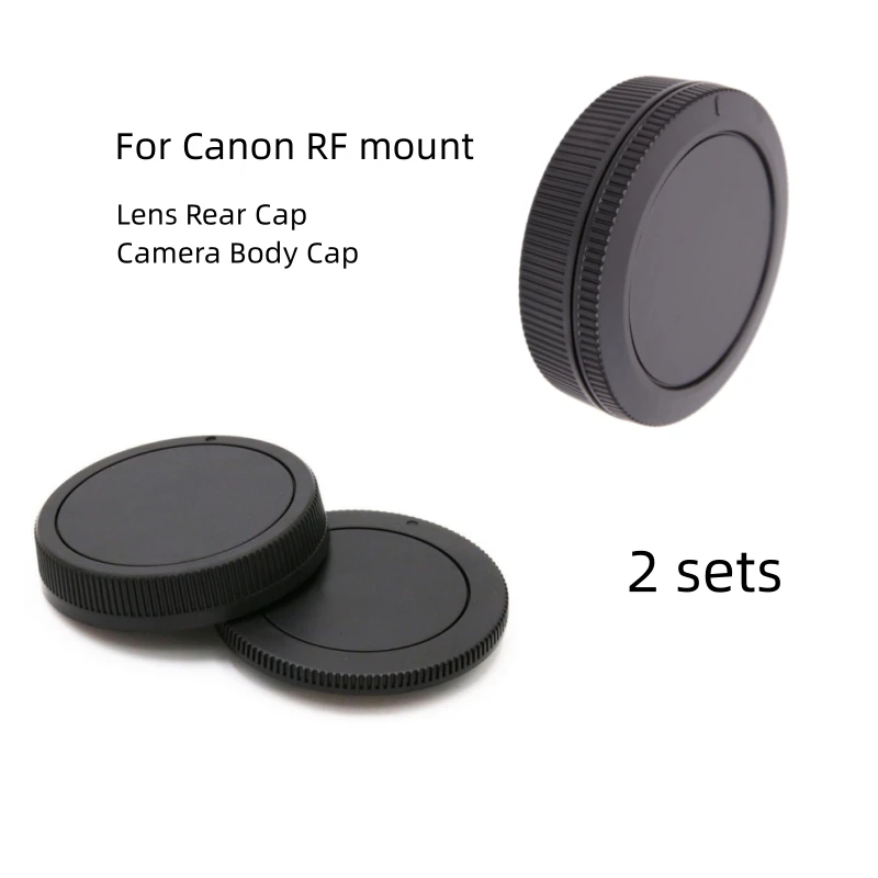 

2 Pcs Rear Lens Cover+Body Cap Anti-dust Protection ABS Plastic Black for EOS R RP R3 R5 R6 R7 R10 R6II R7II R5c Camera