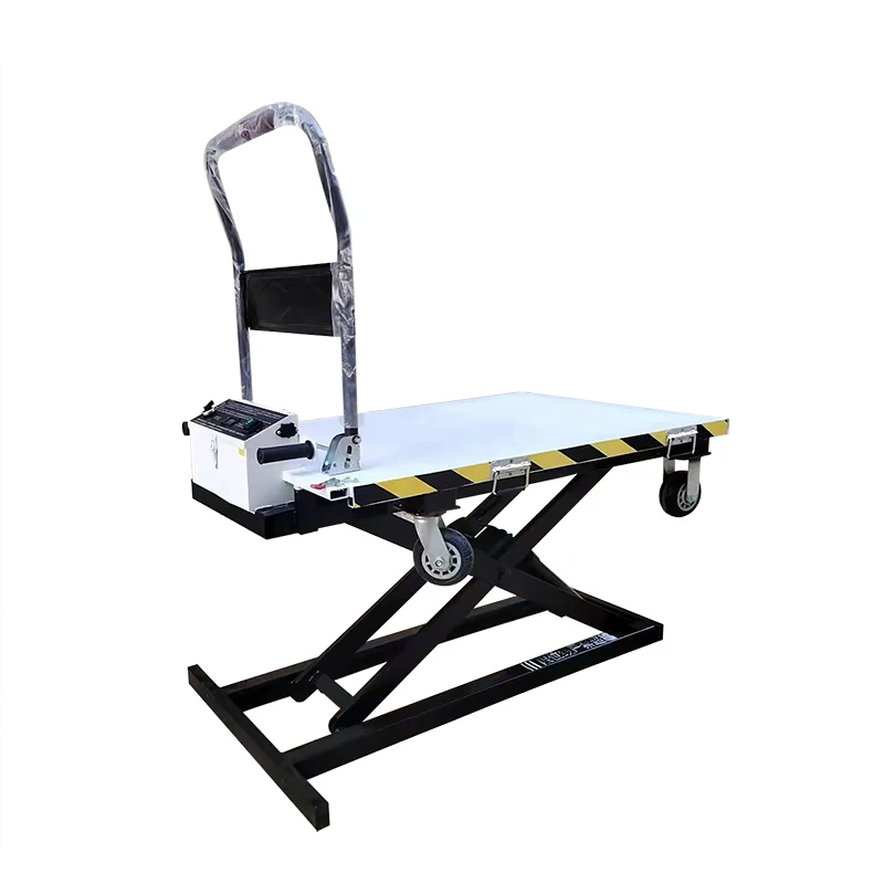 Portable 300kg 500kg Hydraulic Scissor Lift Tables Folding Electric Trolley 105x70cm Table Size Loading