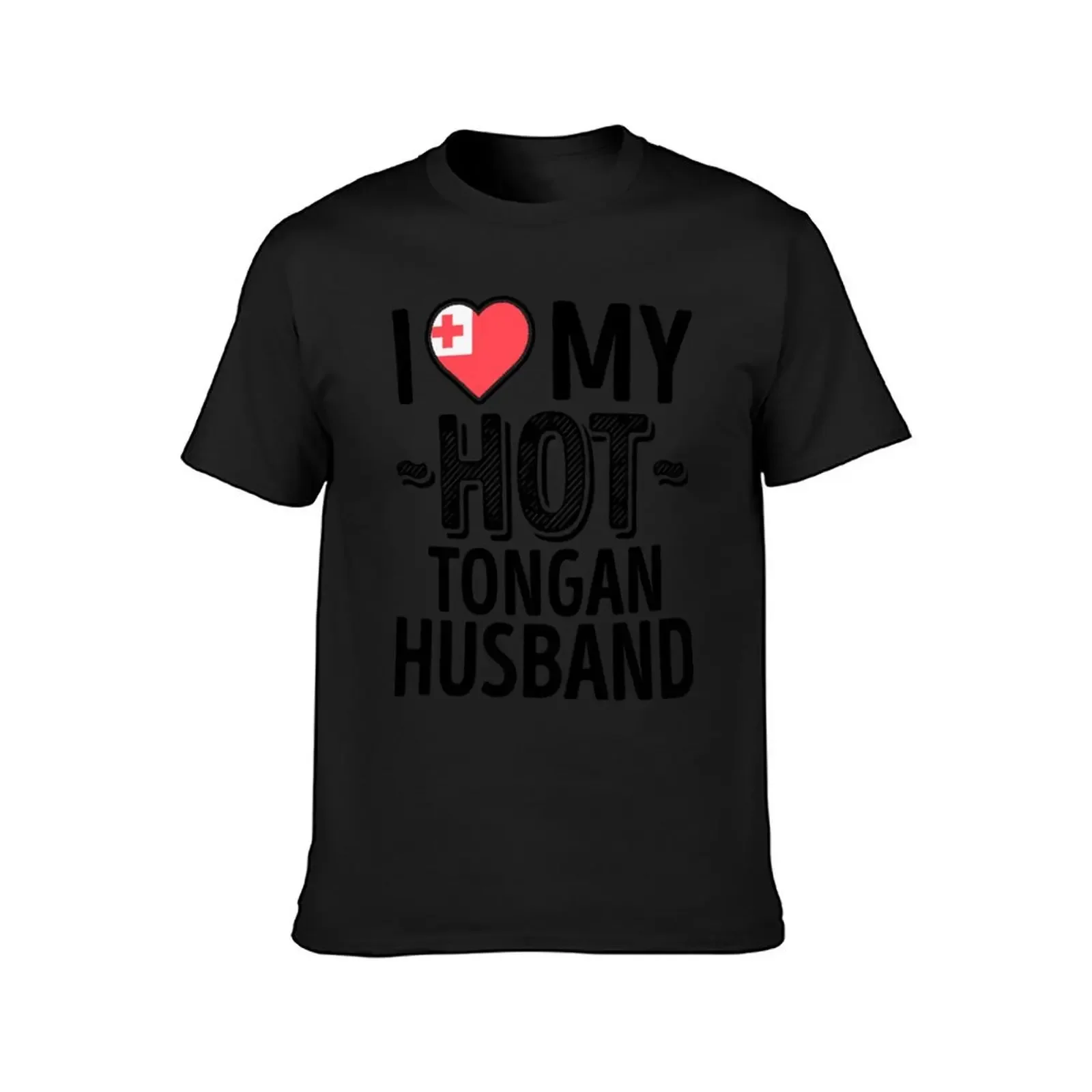 I Love My HOT Tongan Husband - Cute Tonga Couples Romantic Love T-Shirt anime tshirt t shirt men 100℅ cotton