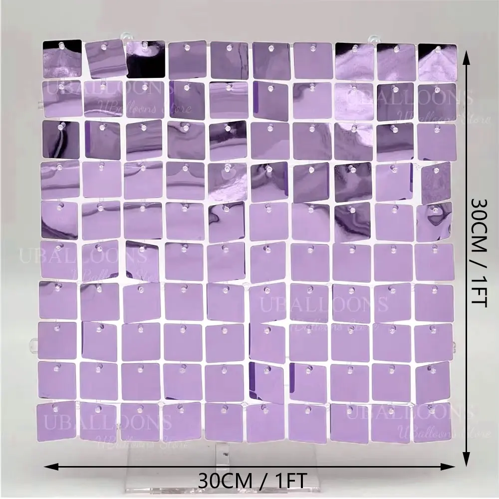 Lavender Sequin Shimmer Backdrop Panels 24/18/12pcs Pastel Light Purple Wall Panels for Birthday Anniversary Wedding Party Decor