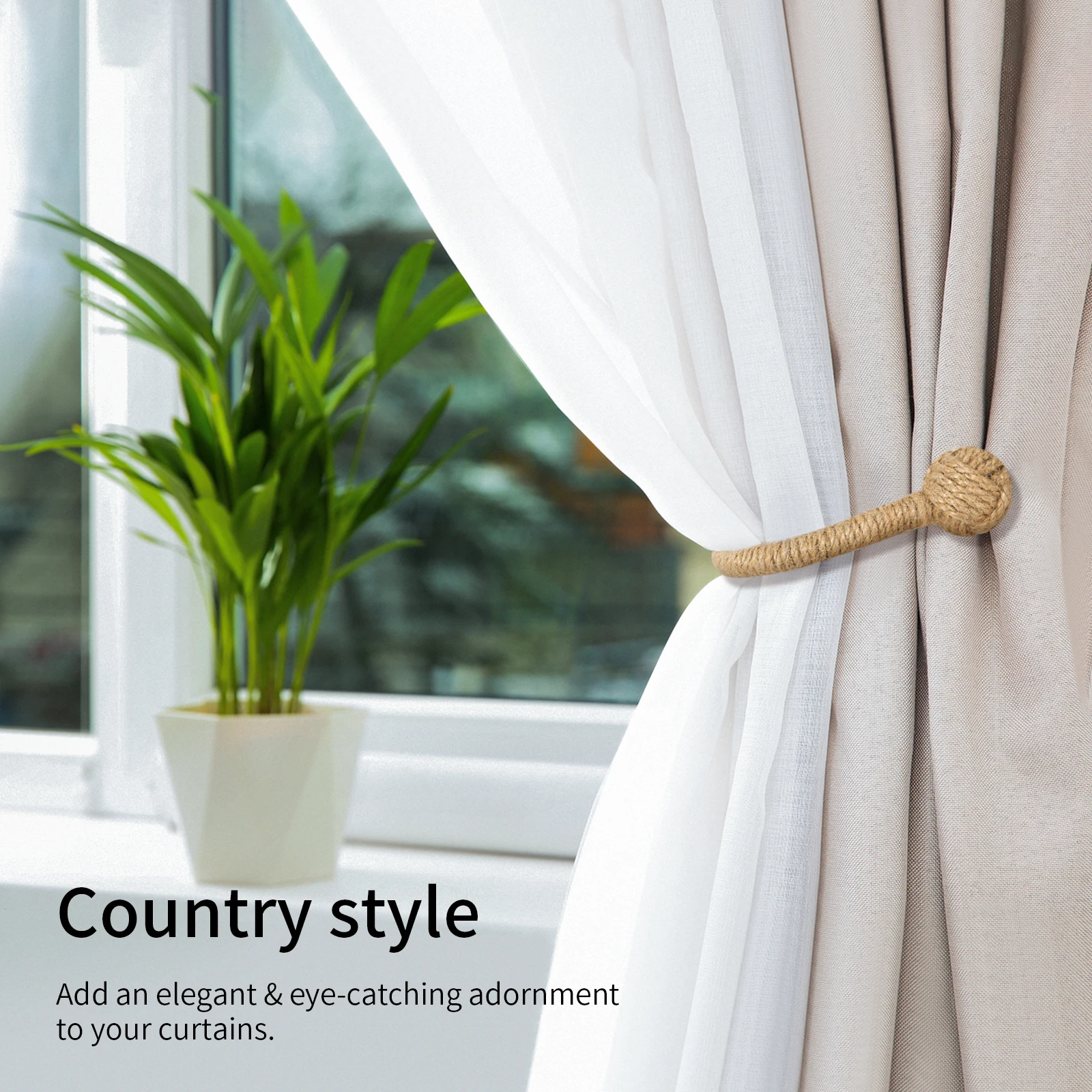 2PCS wall mounted zinc alloy curtain hook simple curtain binding rope bedroom living room decoration curtain buckle