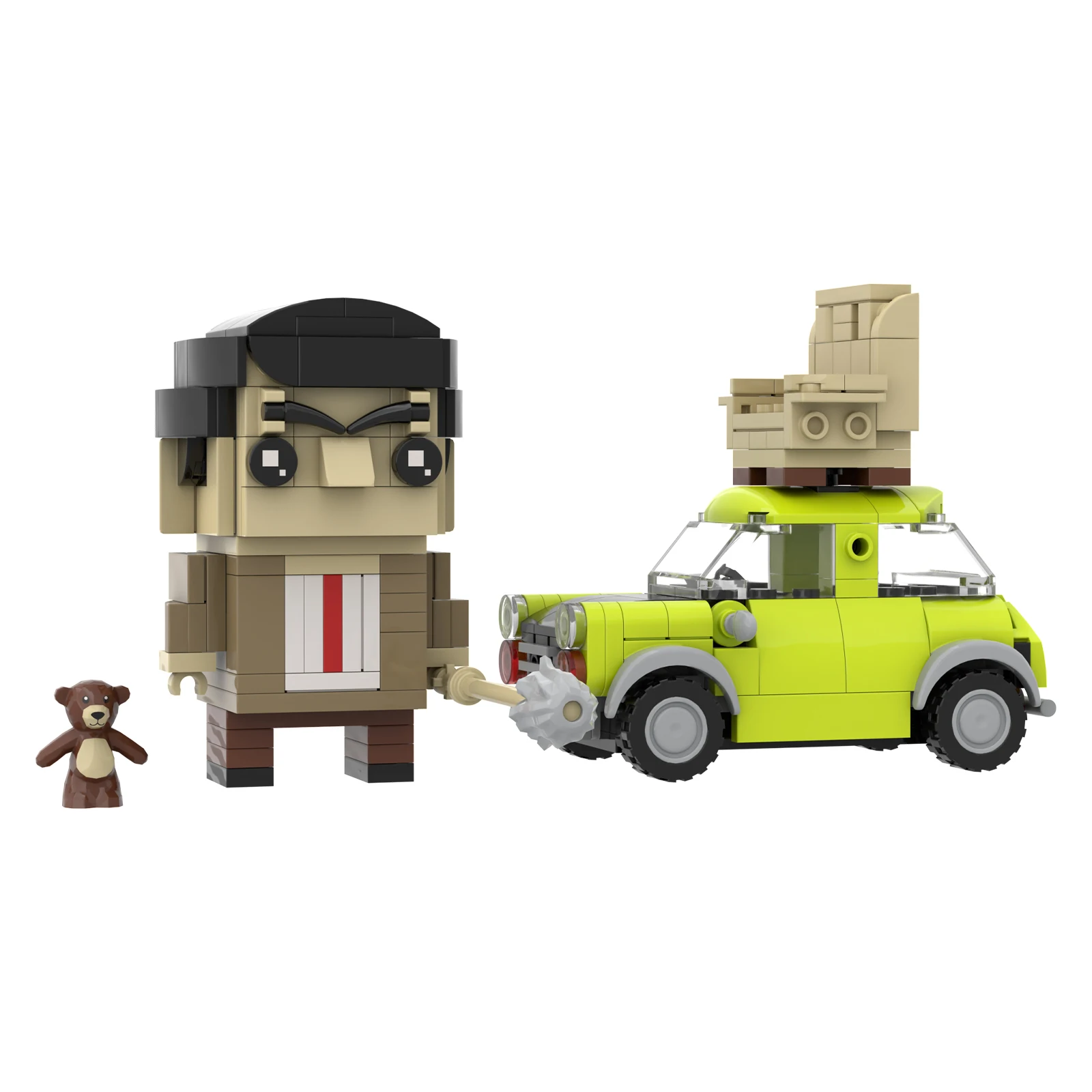 

MOC комедийная фигурка, набор строительных блоков, классическая комедия, ТВ-сцена, мини-автомобиль, кирпичи, игрушка, подарок для взрослых