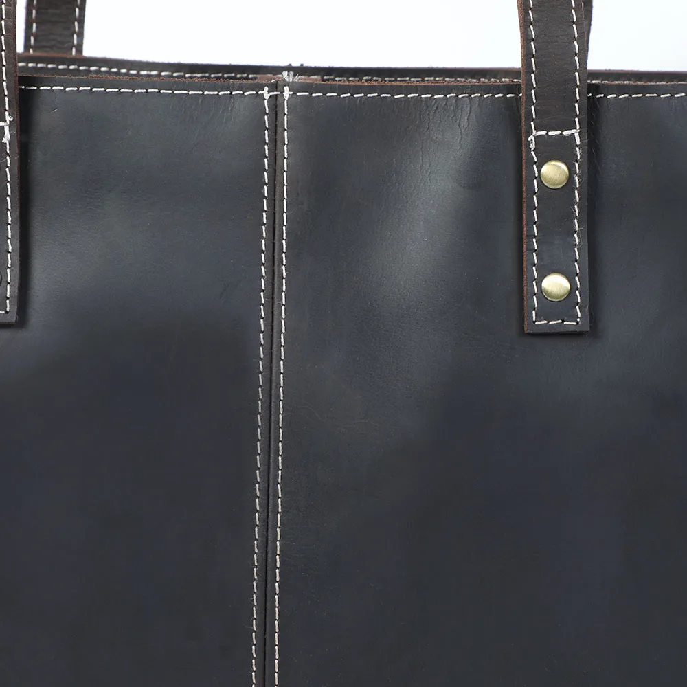 S.WORKER Vintage Echtleder Herren-Aktentasche 16" Laptop-Tasche Crazy Horse Leder Schultertasche Rindsleder Geschenkidee für Männer – Detail 12