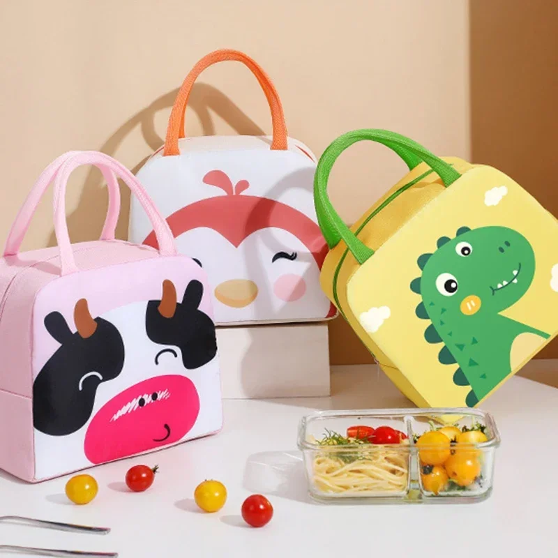 Cartoon Children\'s Lunch Bag Thermal Insulation Aluminum Film High Quality Waterproof Oxford Cloth Portable Lunch Bags Tote New