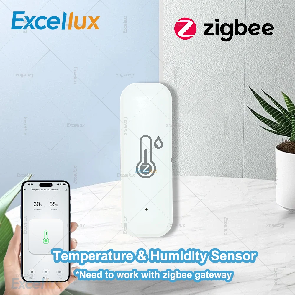 Zigbee Temperature Humidity Sensor Smart Home Indoor Thermometer Hygrometer App Monitoring work with Tuya Smart Life Zigbee2mqtt