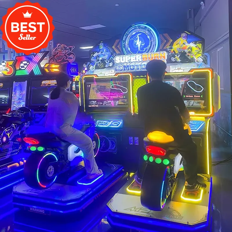 Durable Metal  Super Burn Two-Person Motor Racing Simulator Coin-Operated Arcade Driving Car Game Machine Custom