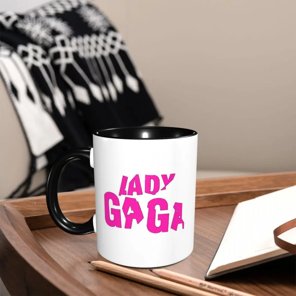Lady Gaga Mayhem Album Logo Mug Funny Ceramic Coffee Cups Tea Mugs Milk Cup Drinkware Gifts for Woman Man