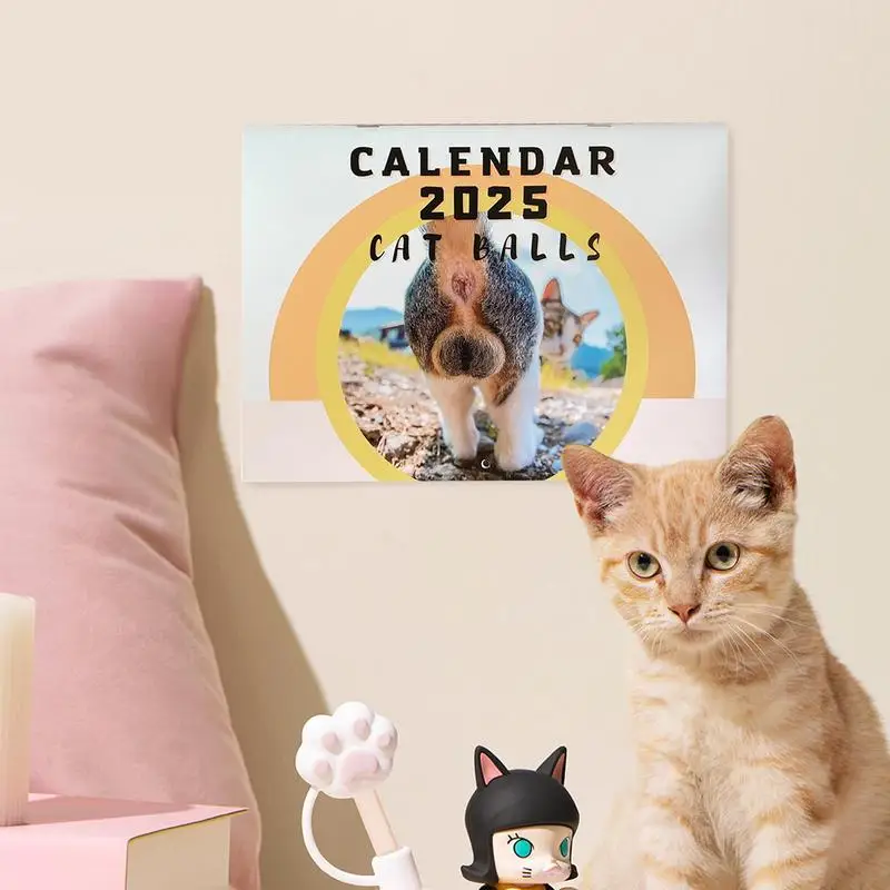 Funny Cats Wall Calendar Funny Cat Butthole Calendar 12 Month Sturdy Pranks Wall Art Decor For Organizing & Planning Holiday Gag