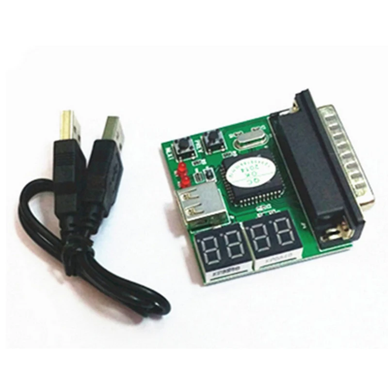 Laptop PC Computer Diagnostic Card with USB 25PIN Parallel Port Notebook Motherboard Analyzer 4-Digit Display POST Self Tester
