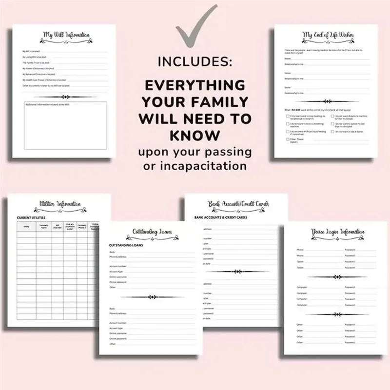 QWE-I'm Dead Now What Planner Death Planner 노트 참신 End Of Life Planner 노트 문구 용품