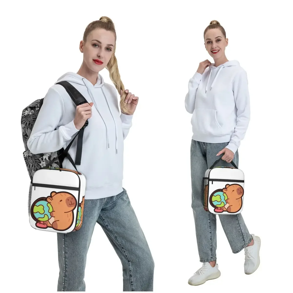 Capybara Insulated Lunch Bag for Women Children Leakproof Food Boxes Thermal Lunch Box Tote