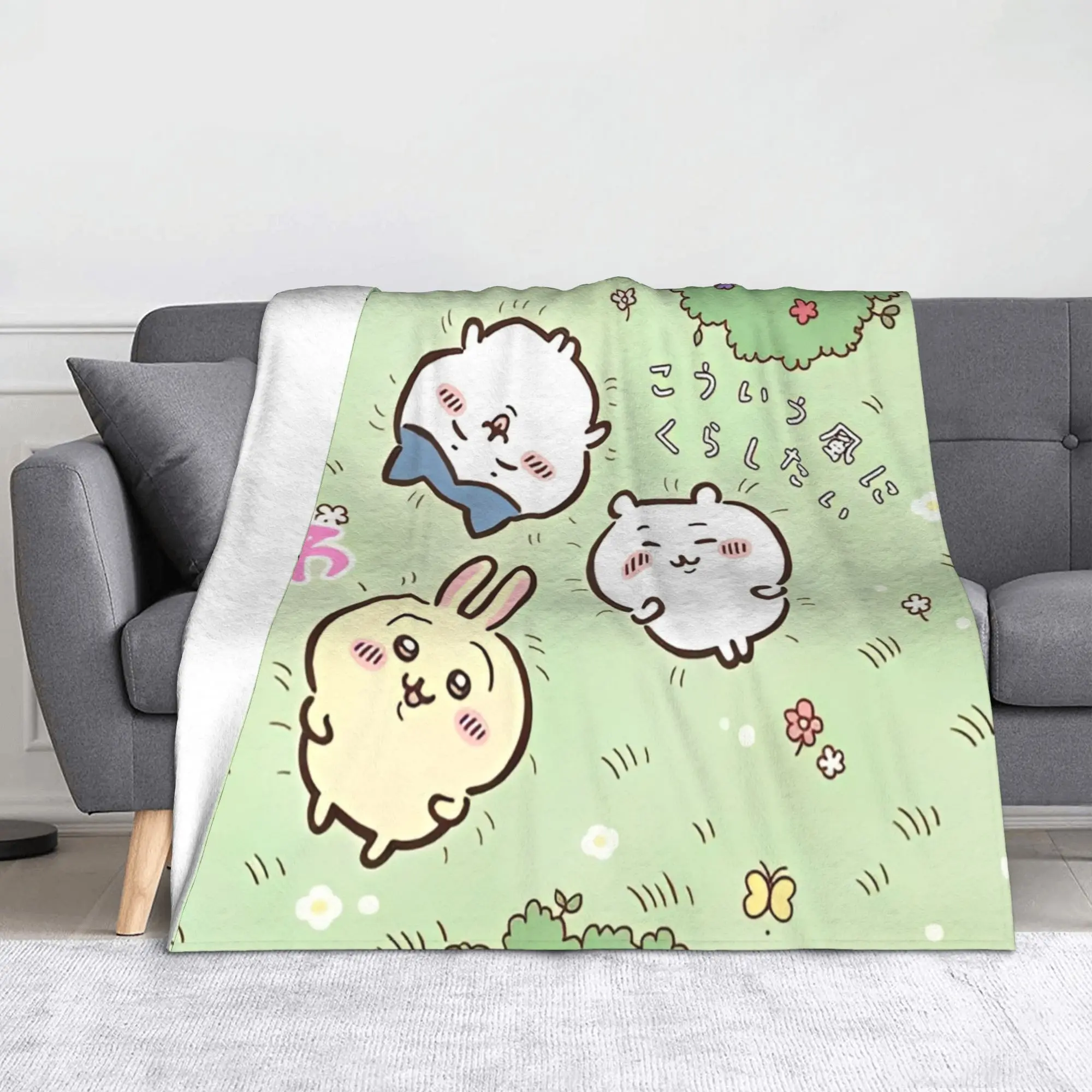 

Chiikawas Hachiware Usagi Blanket Super Soft Cozy Throw Blankets for Sofa 50x60 Inch Multiple Sizes Bedding Throws