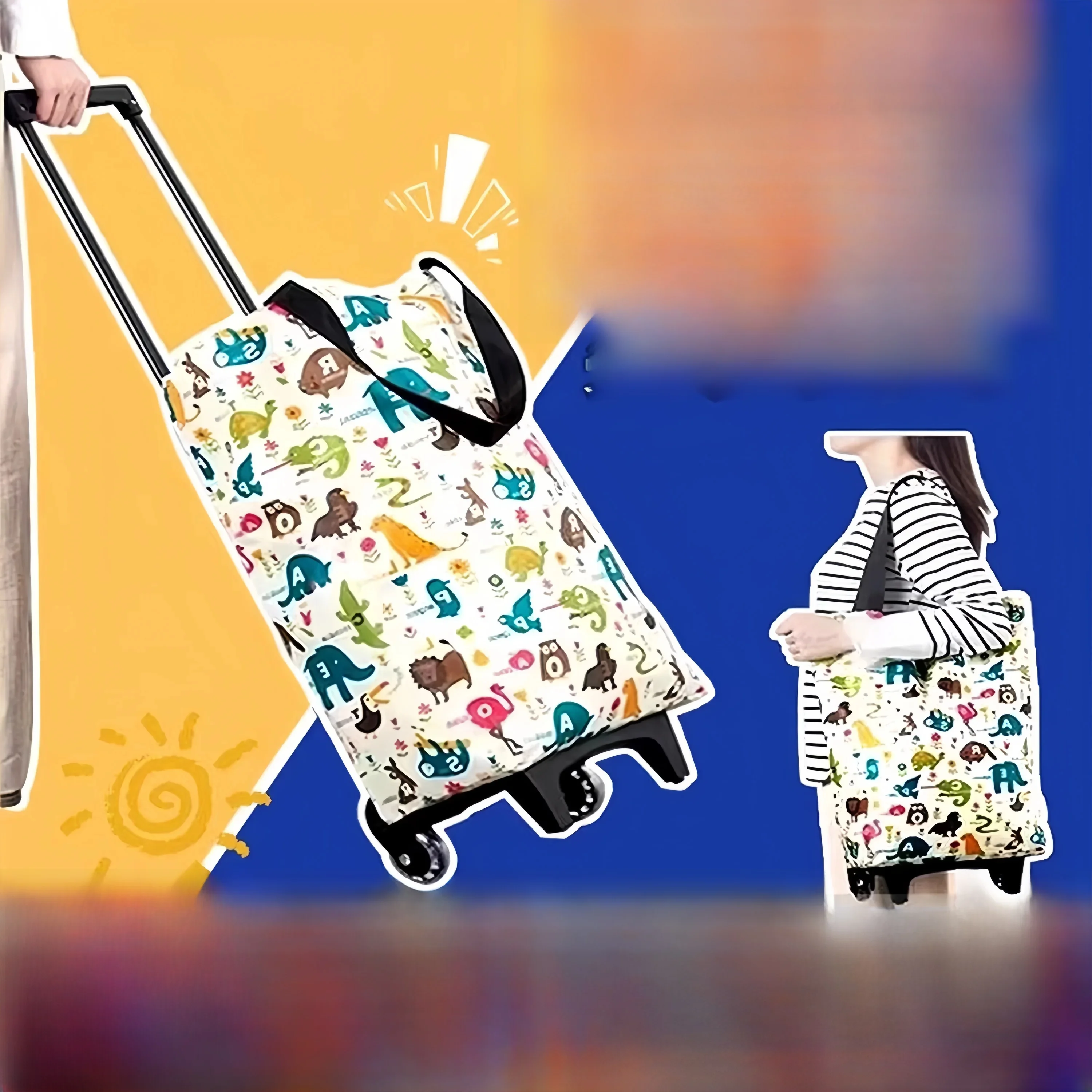 portable-folding-shopping-cart-lightweight-oxford-cloth-material-retractable-handle-rubber-wheels-compact-vegetable-buying-car
