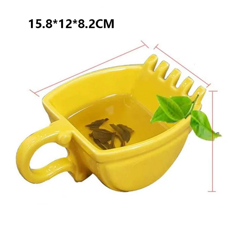 Molde de cubo de excavadora de 330ML, taza de café, cubo para beber agua, taza de té, vajilla de cocina, color amarillo, 1 unidad