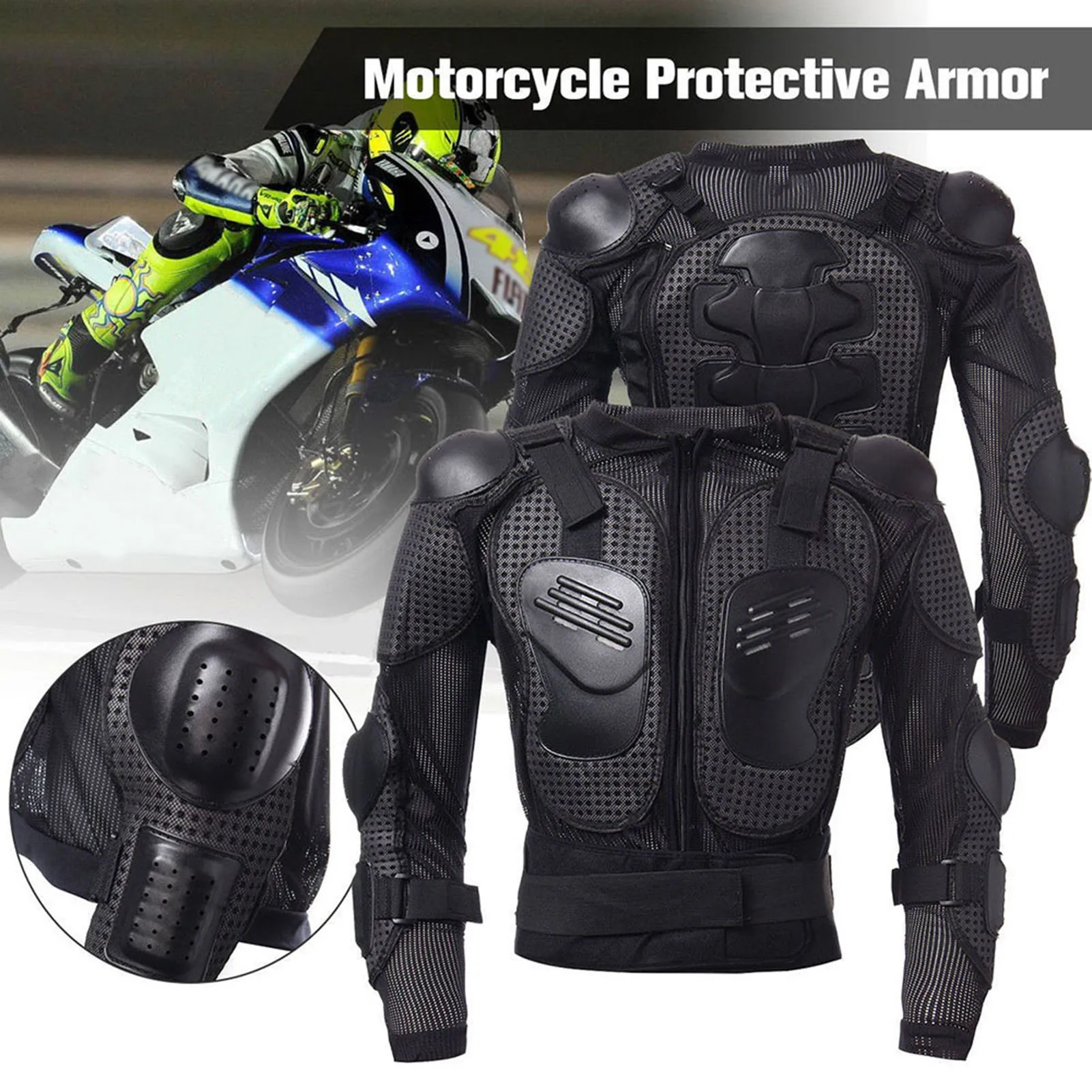 Full Body Motorcycle Riding Jacket Armor Spine Shoulder Chest Protection Adjustable belt Motorbike Moto Protection Gear