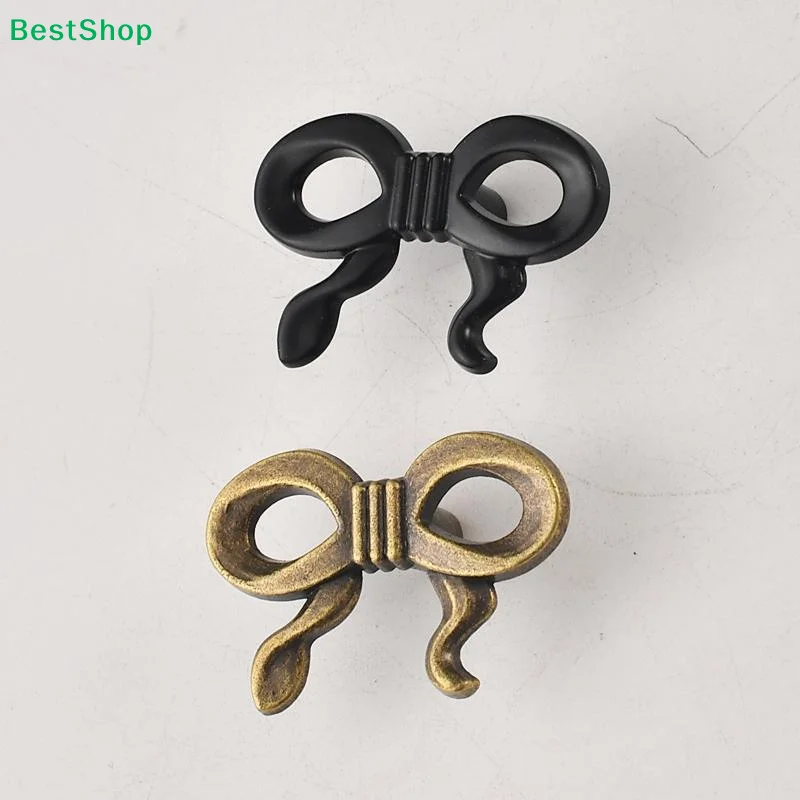 〔Q〕Bowknot Single-hole Handle For Wardrobe Doors Drawers And Cabinets Retro Zinc Alloy Single-hole Furniture Small Handle