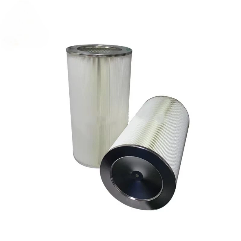 Industrial Self Cleaning air Filter Custom 375*670 Polyester Fabric Cylindrical Air Filter Cartridge