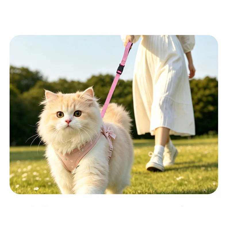 New Cats Dogs Harness Collar Lead Strap Night Reflection Dog Pet Towing Rope Guard Rope Pet Walking Training Leash