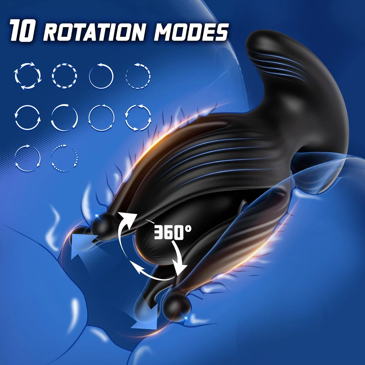 Anal Vibrator Prostate Massager Male Sex Toys for Men Anal Plug 10 Tension Shock Flapping Thrusting Vibrating Butt Plug for Gay