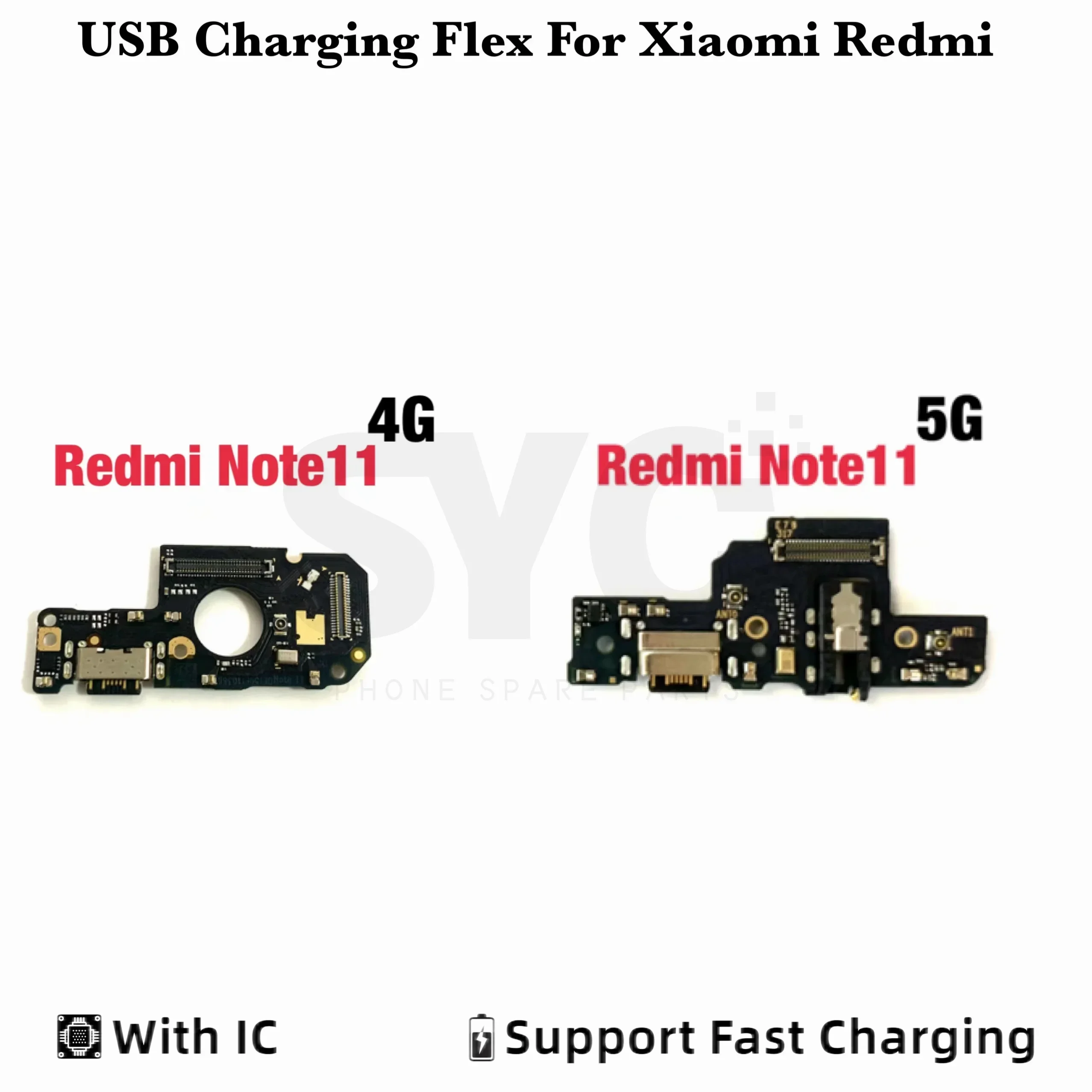 1Pcs New USB Charging Connector Port Board Flex Cable For Xiaomi Redmi Note 11 4G 5G Charging Plate Flex