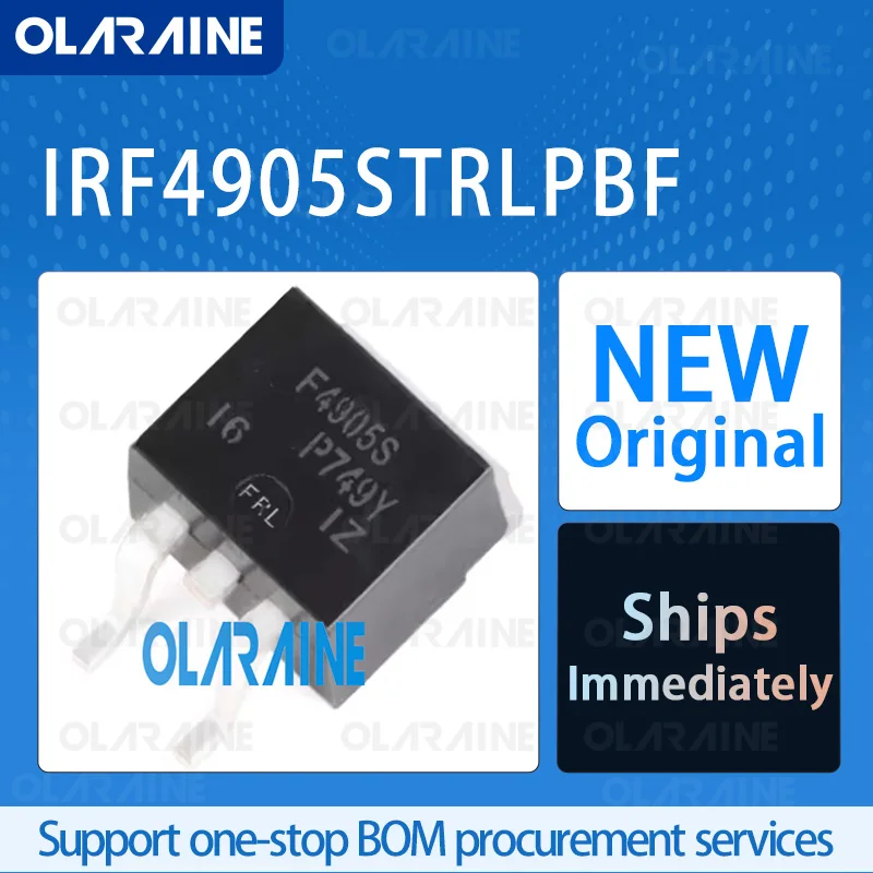 5/10/100Pcs IRF4905STRLPBF D2PAK-3 (TO-263-3) original ic chip MOSFET RoHS (TO-263-3) P-Channel 1 Channel Vds- 55 V Id-70 A